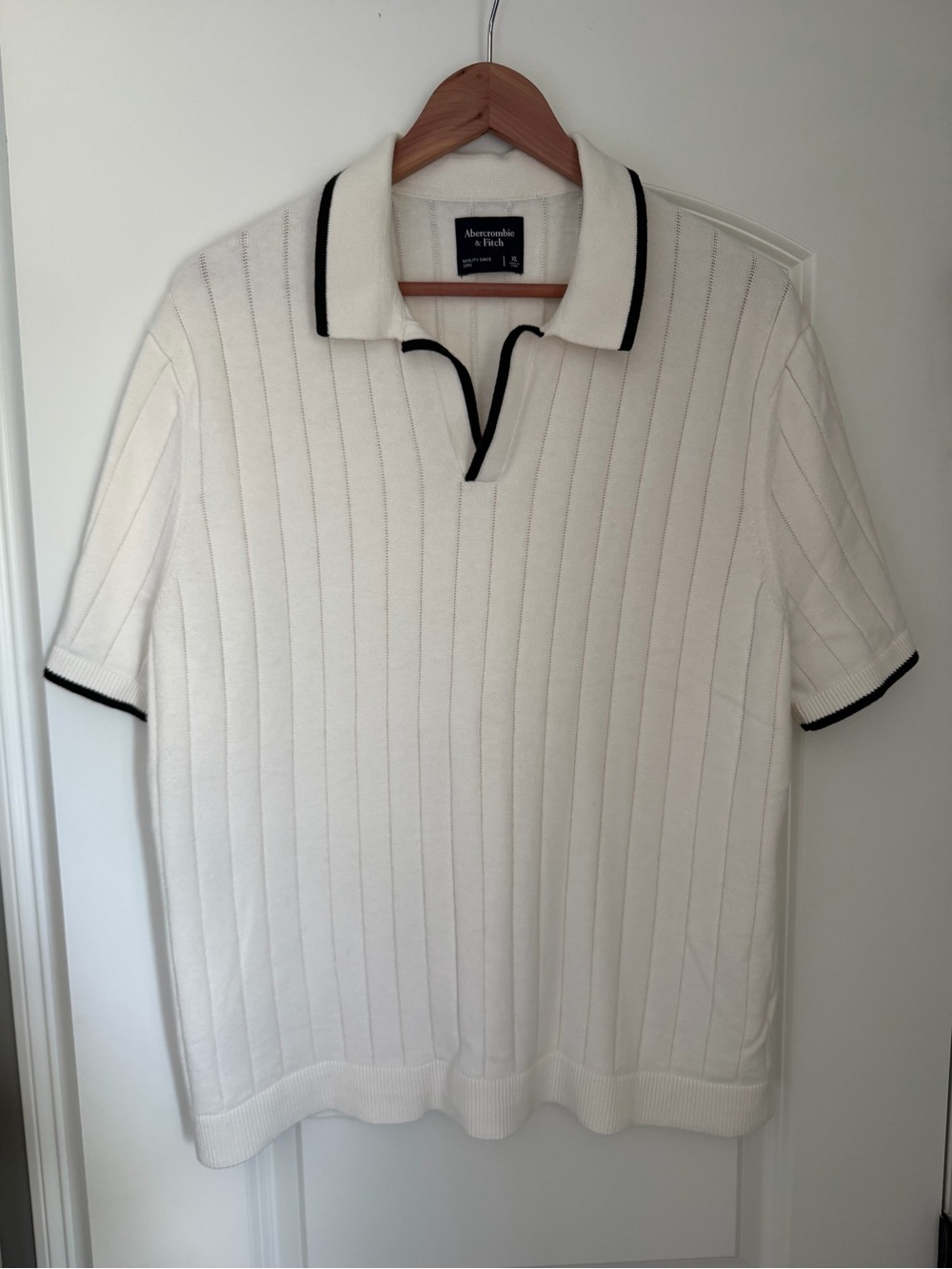 Abercrombie & Fitch Cream Polo with Black Trim